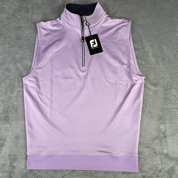 Footjoy Vest Mens S Golf Performance 1/4 Zip Lavender‎ Purple Wicking NWT $115 - Picture 1 of 15